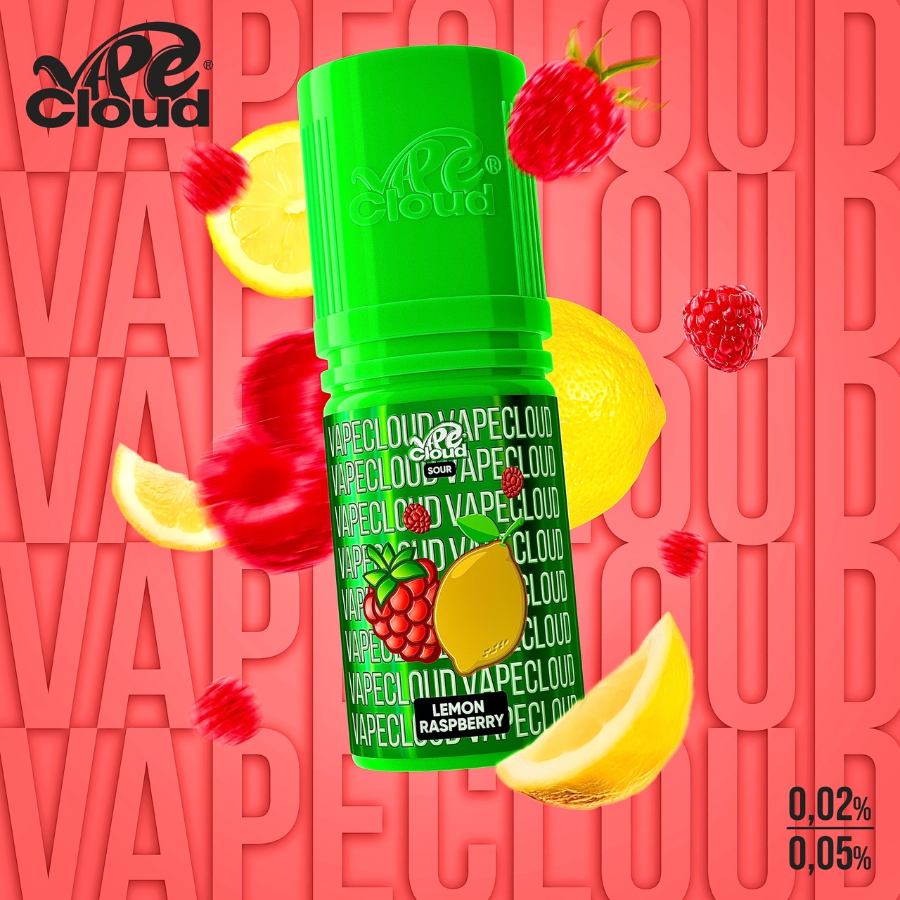 Vape Cloud Salt sour - Кислая малина лимон ( lemon raspberry)